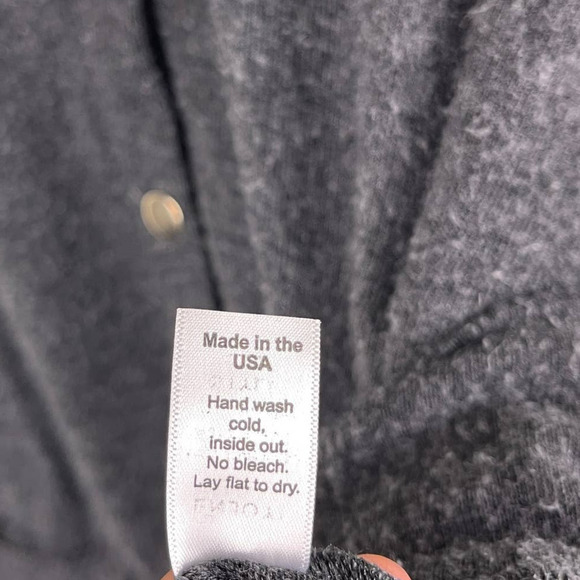Michael Stars Grey Short Sleeve Metal Snap Button Hooded Cardigan Women's Medium - Picture 7 of 9